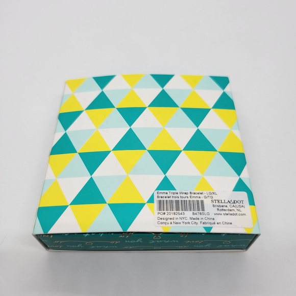 Stella & Dot Emma Triple Wrap Bracelet New Gold Silver White Beads Black Band - Picture 7 of 8